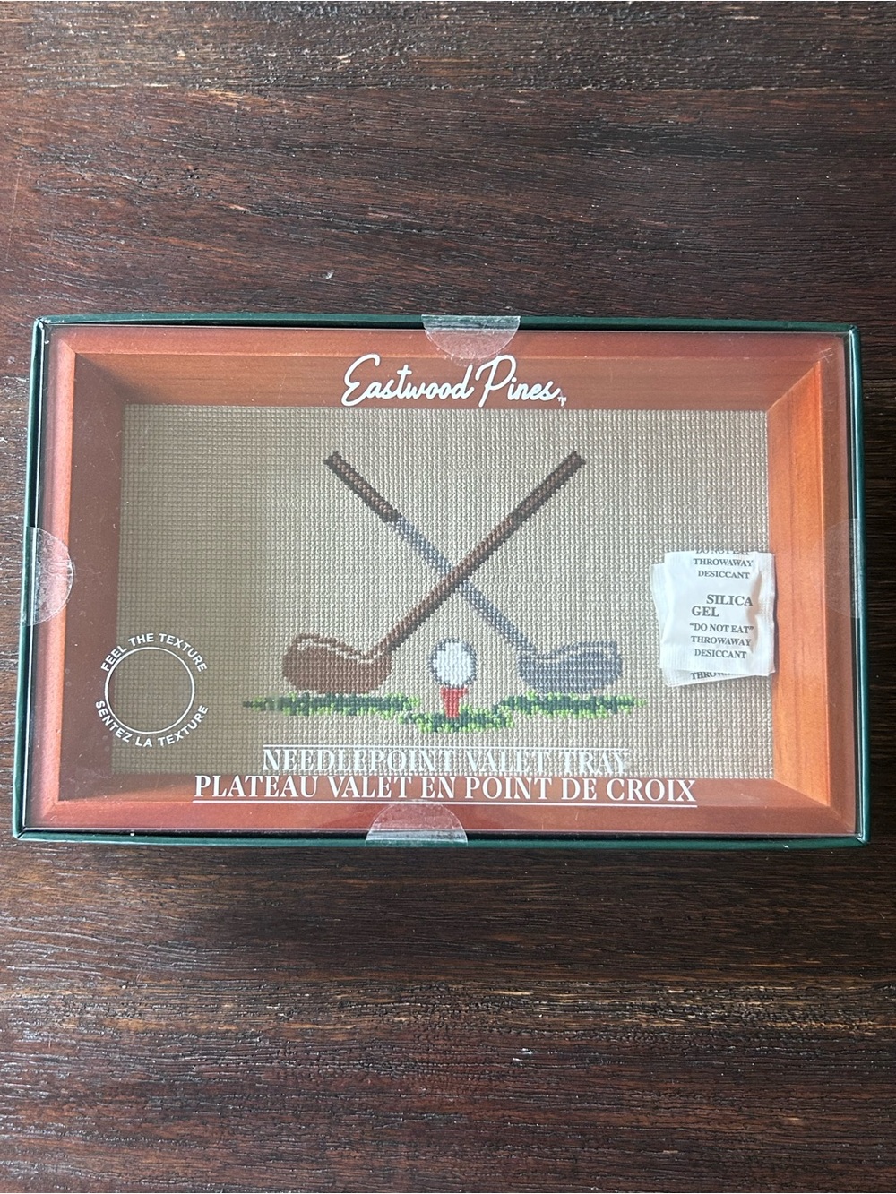 Eastwood Pines Needlepoint Valet Tray Golf